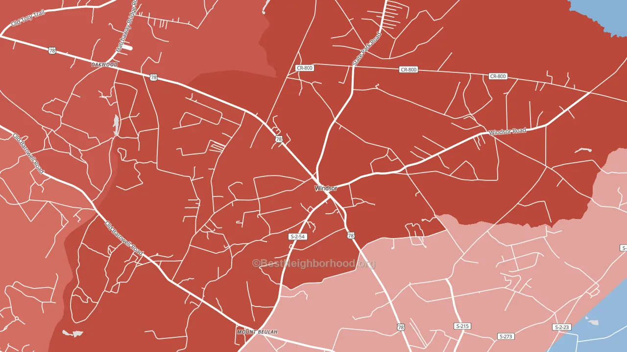 29856, SC block-group political-lean map
