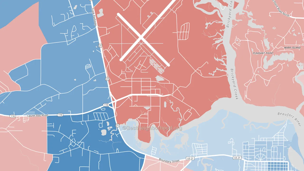29904, SC block-group political-lean map