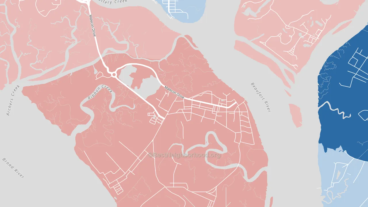 29905, SC block-group political-lean map