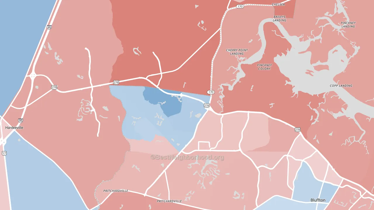 29909, SC block-group political-lean map