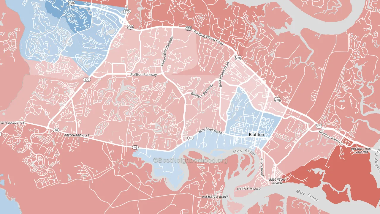 29910, SC block-group political-lean map