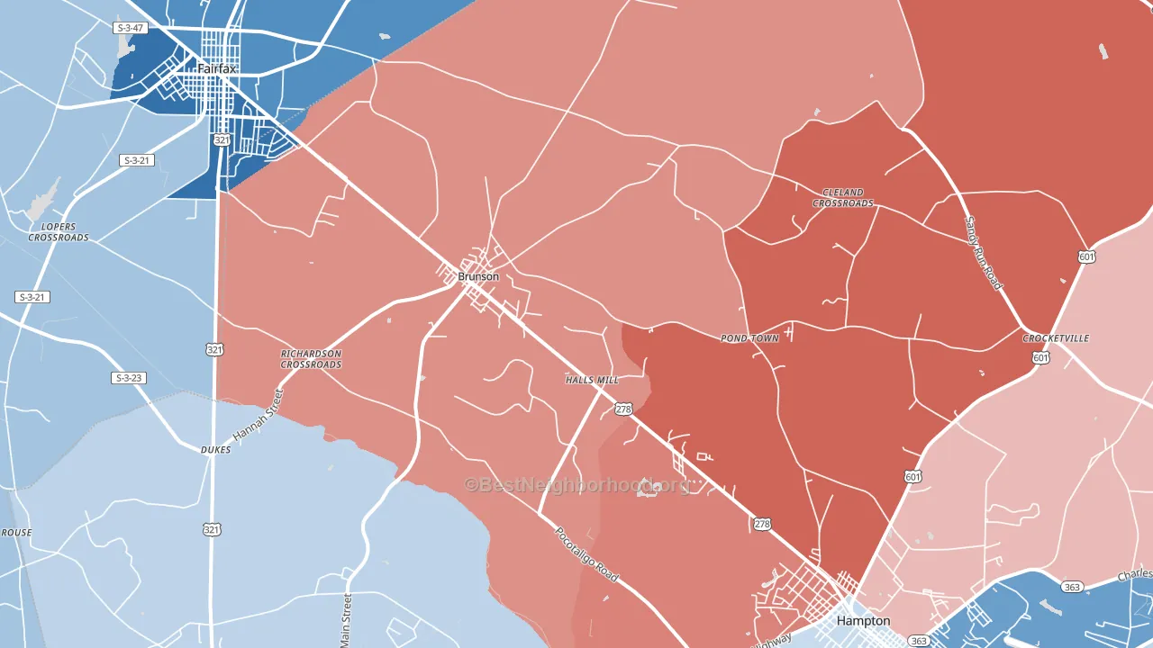 29911, SC block-group political-lean map
