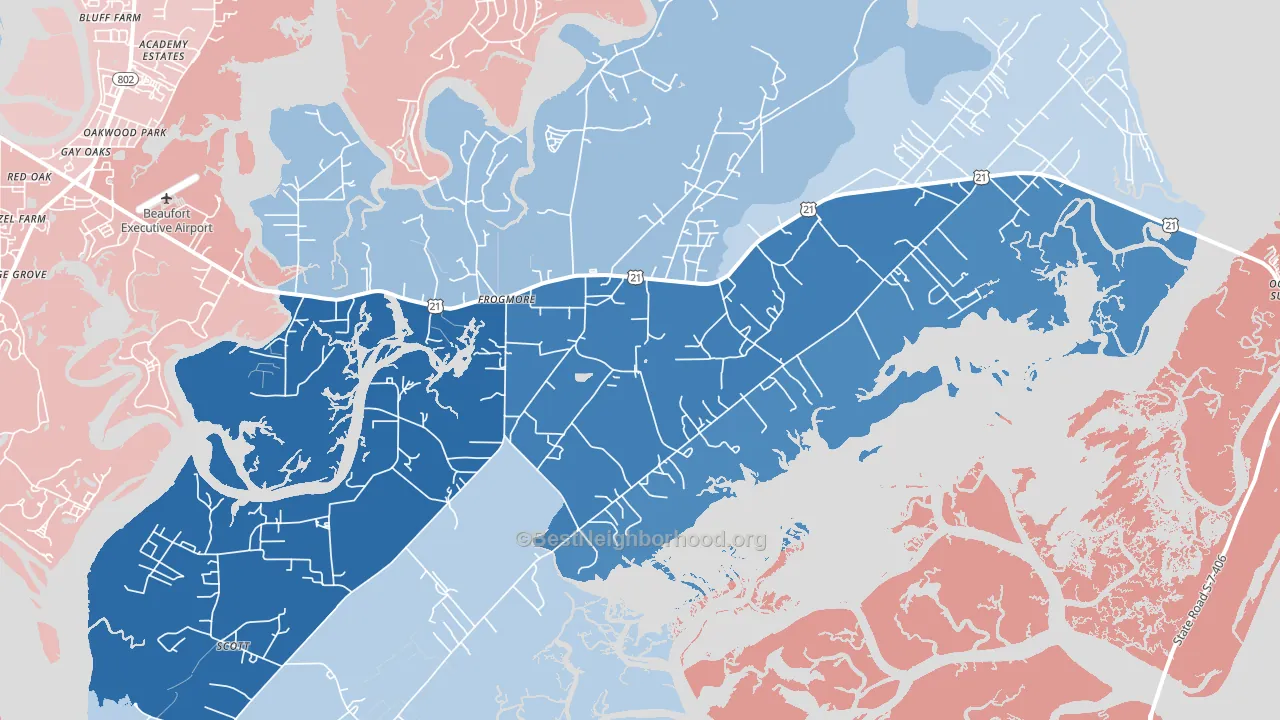 29920, SC block-group political-lean map