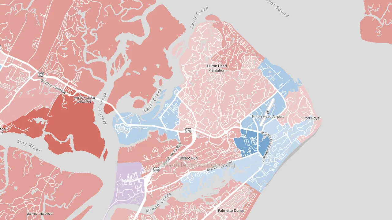 29926, SC block-group political-lean map