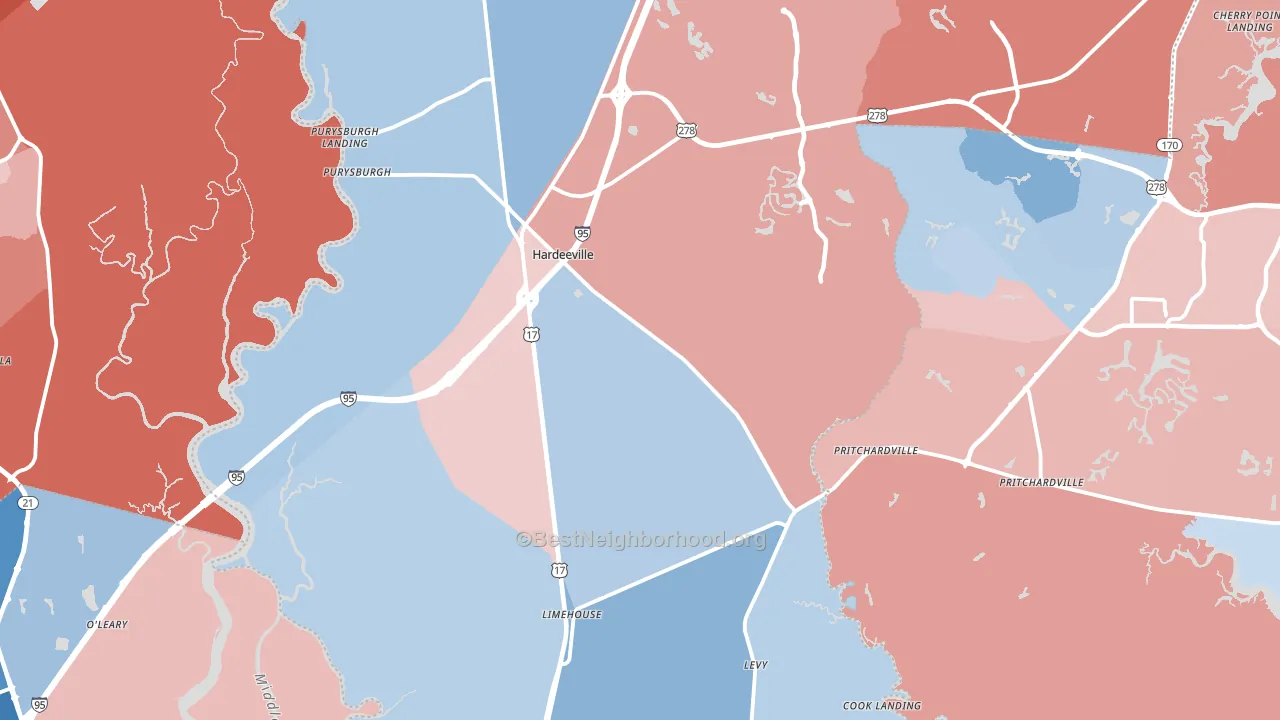 29927, SC block-group political-lean map