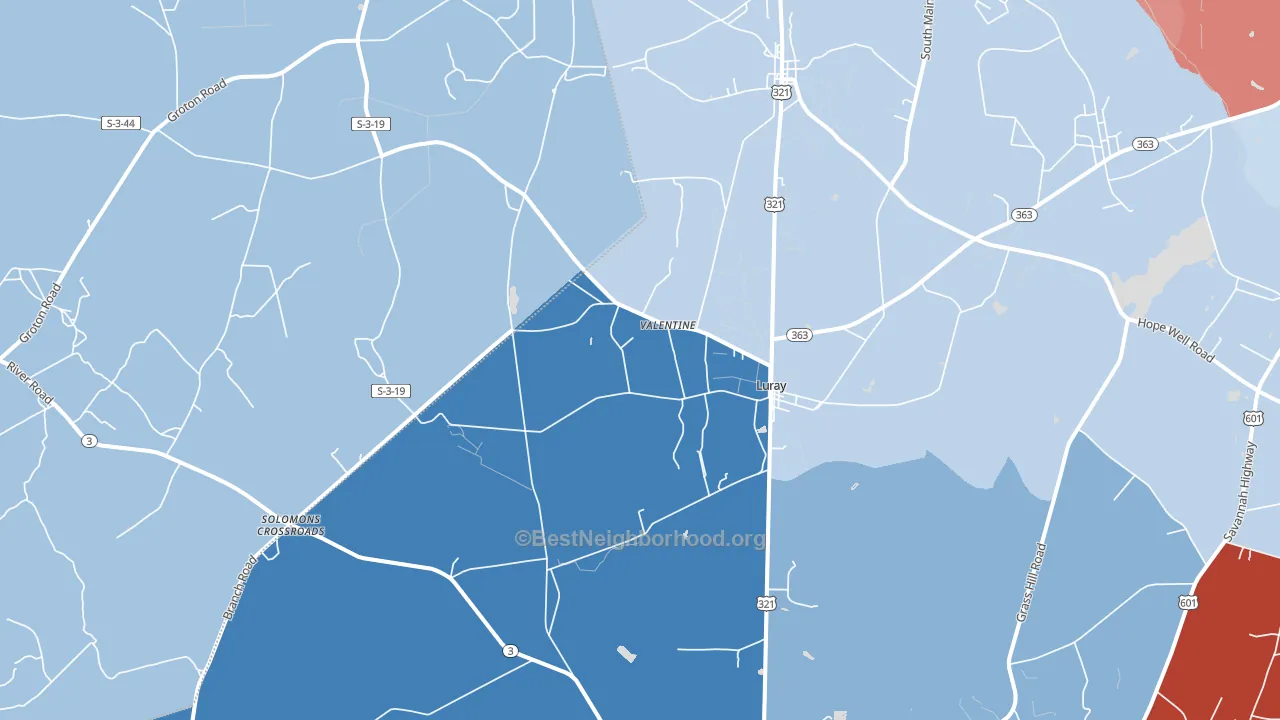 29932, SC block-group political-lean map