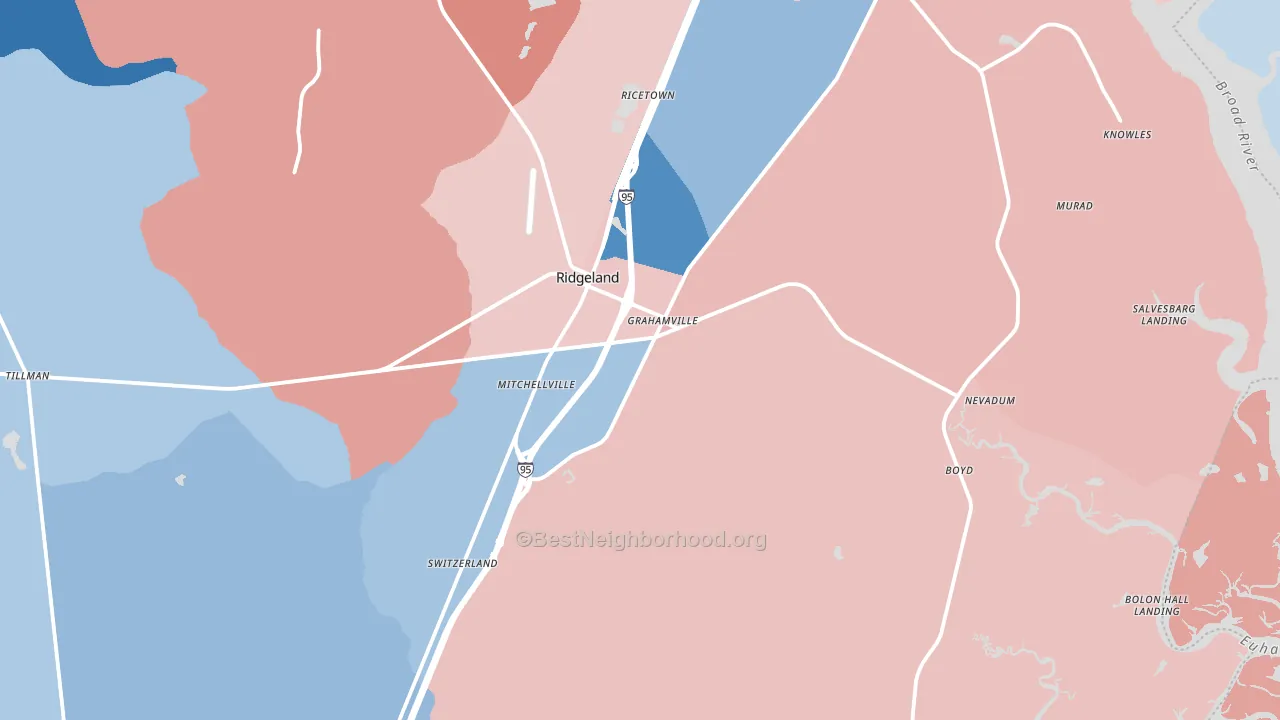 29936, SC block-group political-lean map