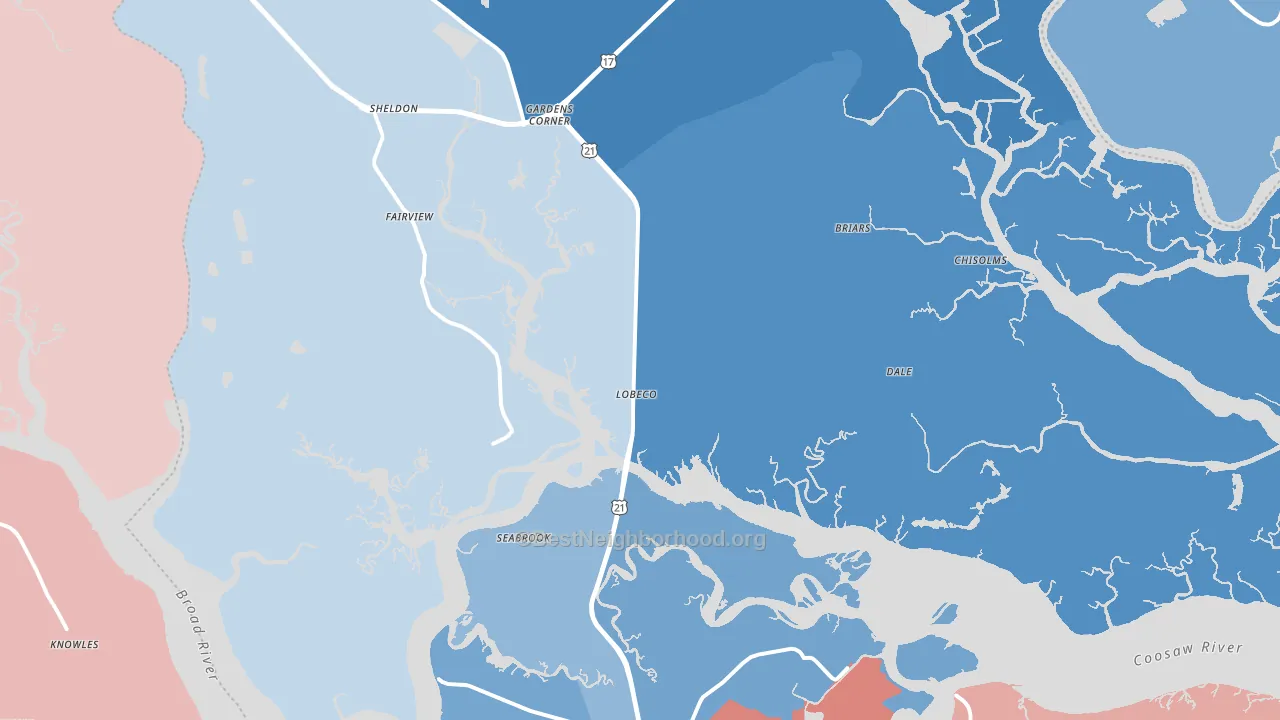 29940, SC block-group political-lean map