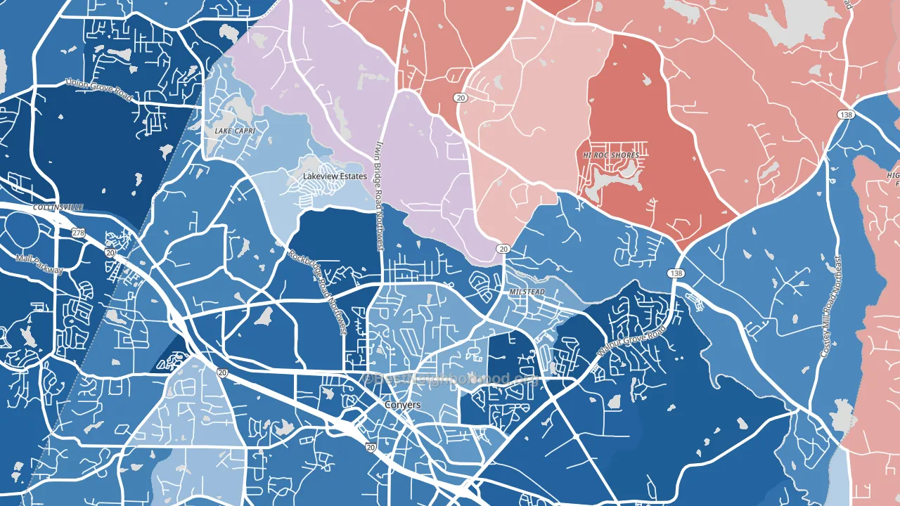 30012, GA block-group political-lean map
