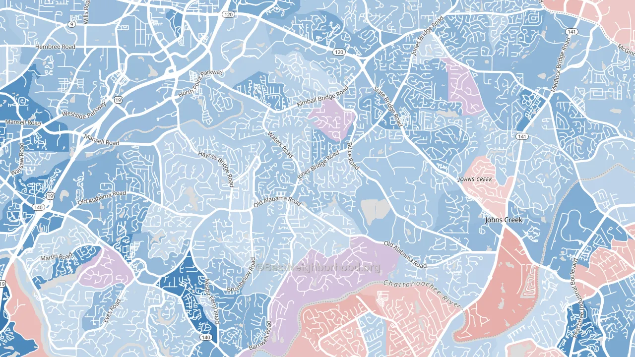 30022, GA block-group political-lean map