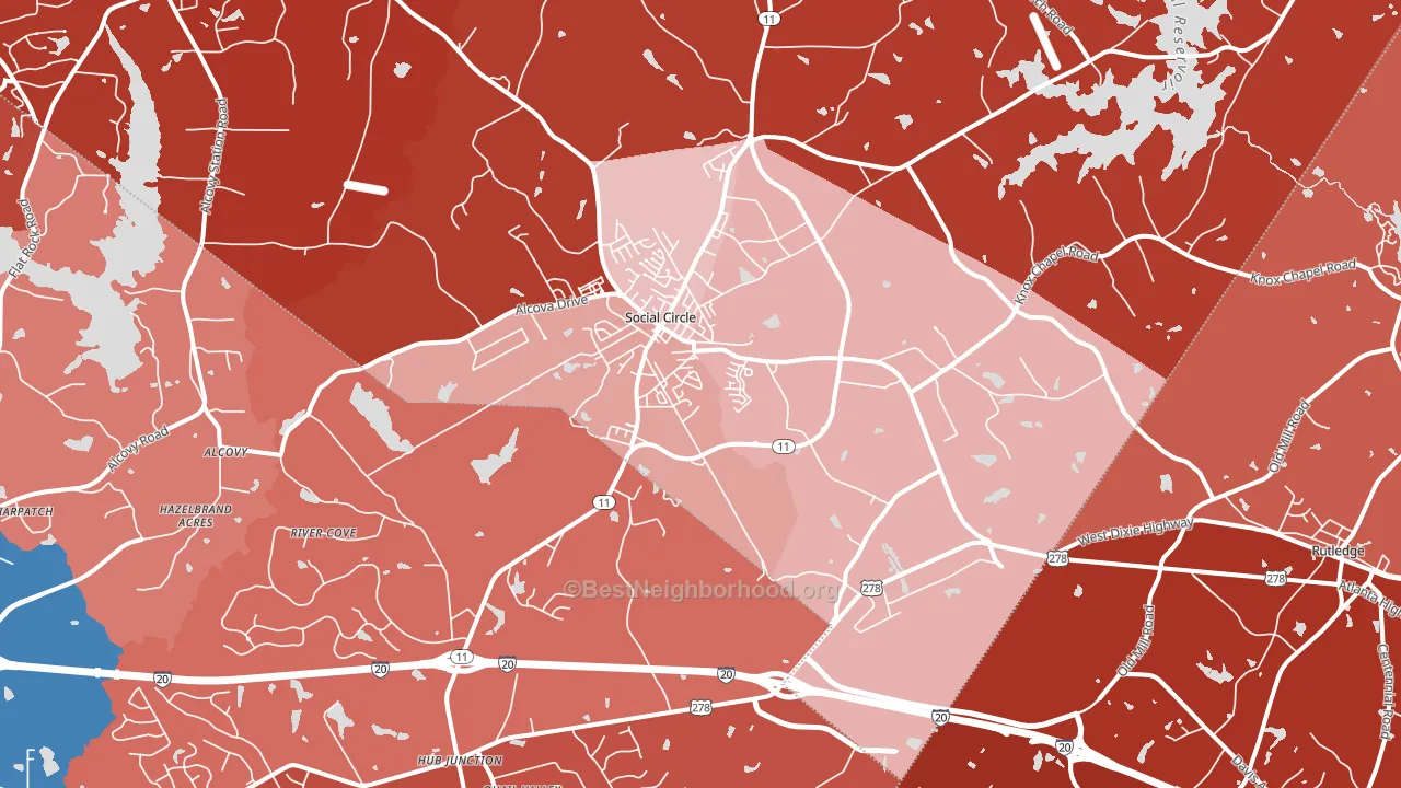 30025, GA block-group political-lean map