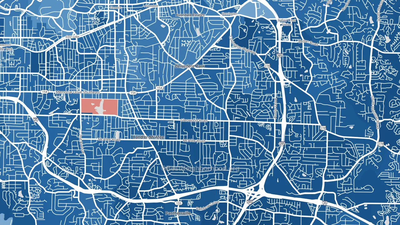 30032, GA block-group political-lean map