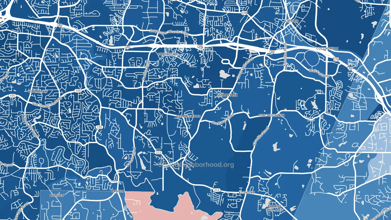 30038, GA block-group political-lean map