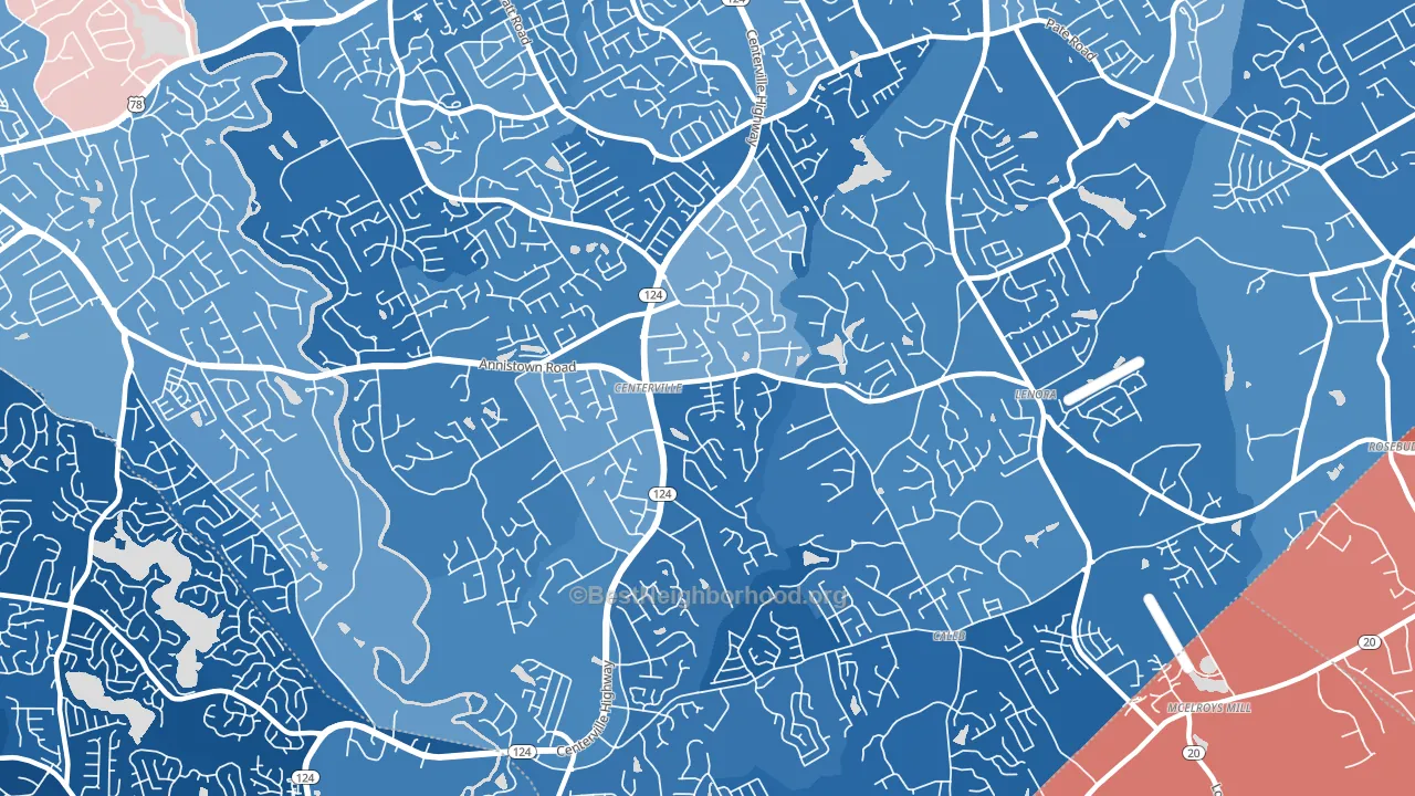 30039, GA block-group political-lean map