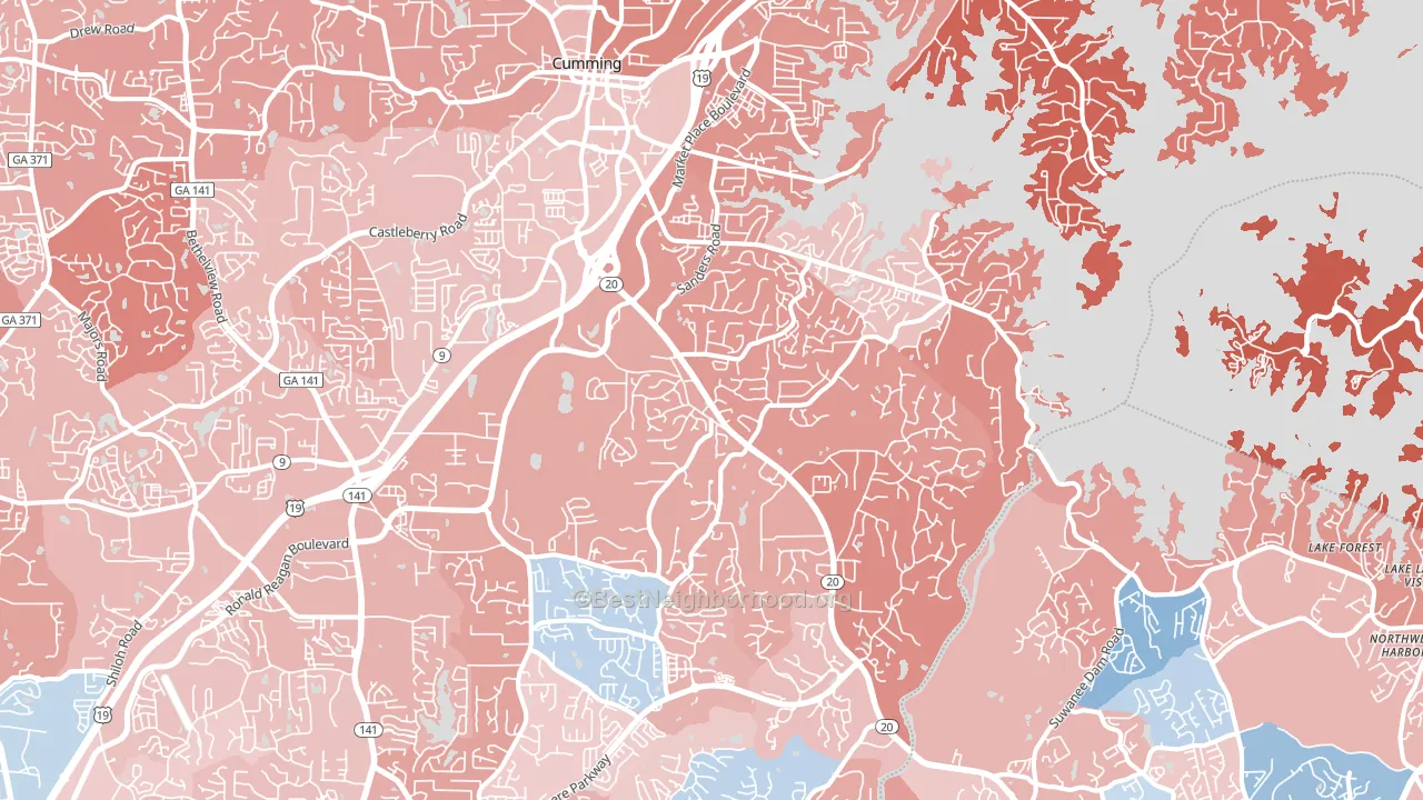 30041, GA block-group political-lean map