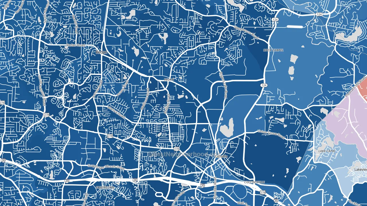 30058, GA block-group political-lean map