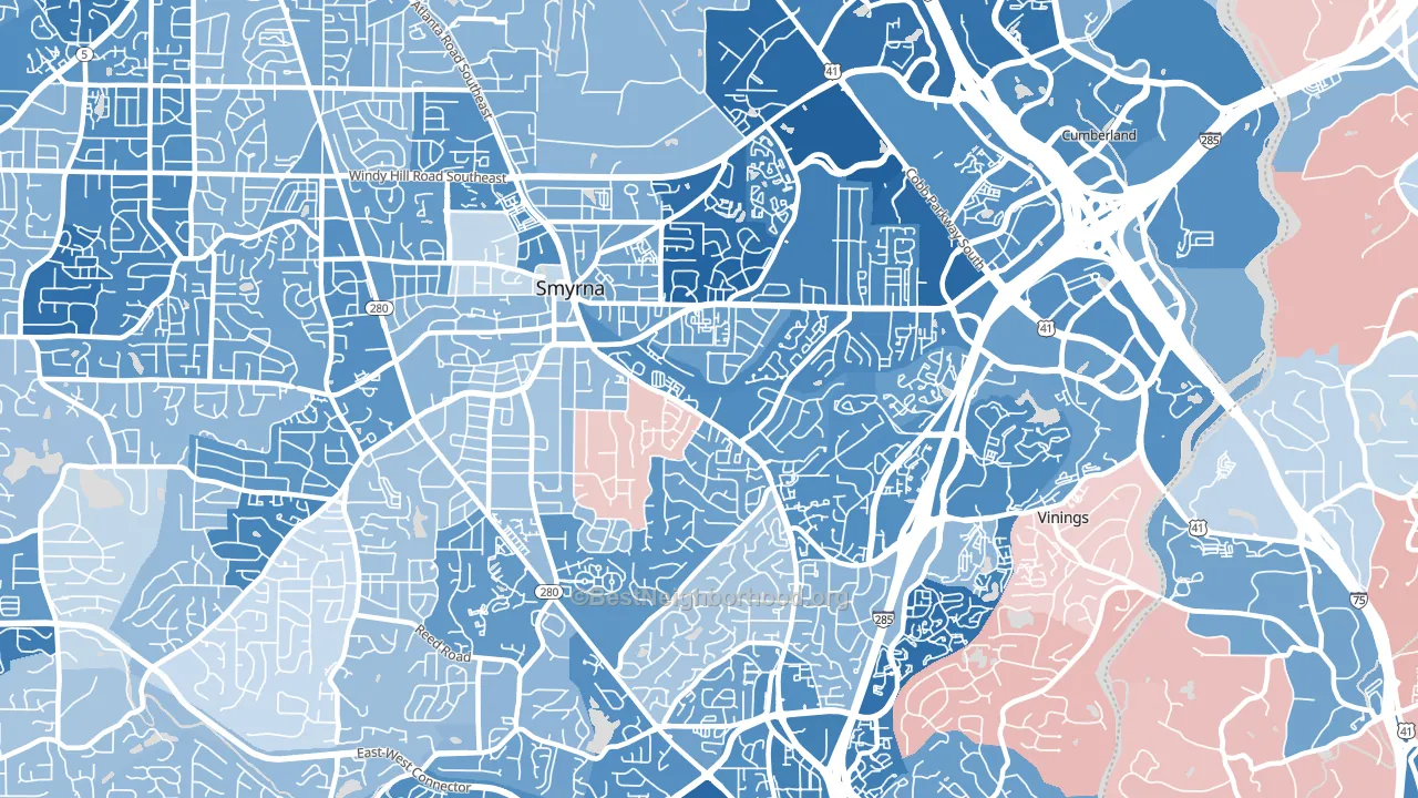 30080, GA block-group political-lean map