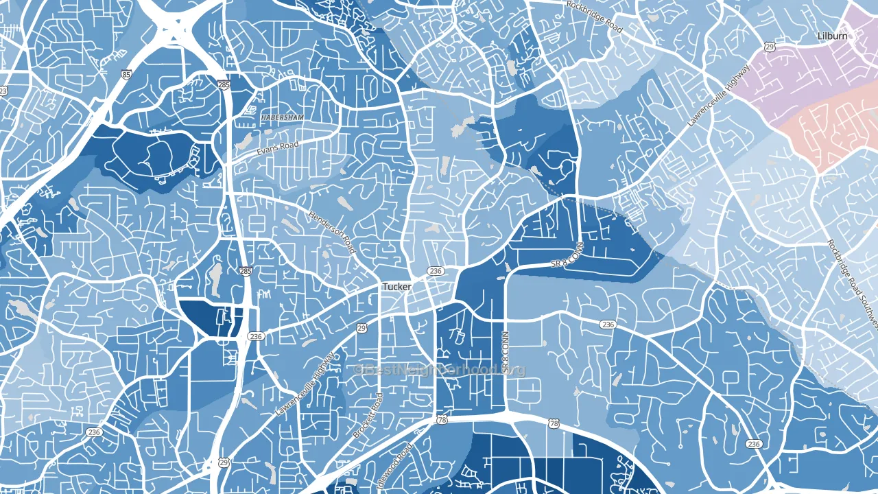 30084, GA block-group political-lean map