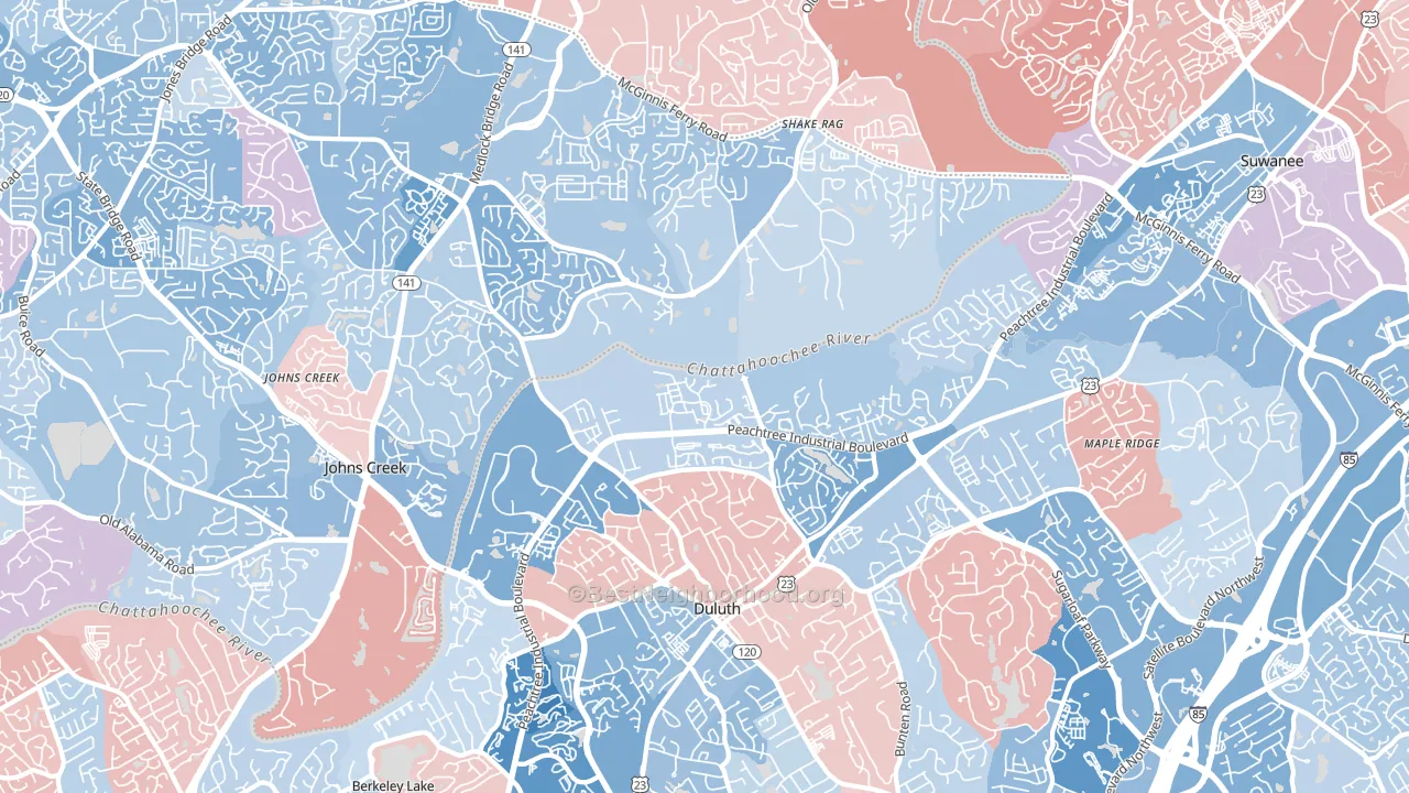 30097, GA block-group political-lean map