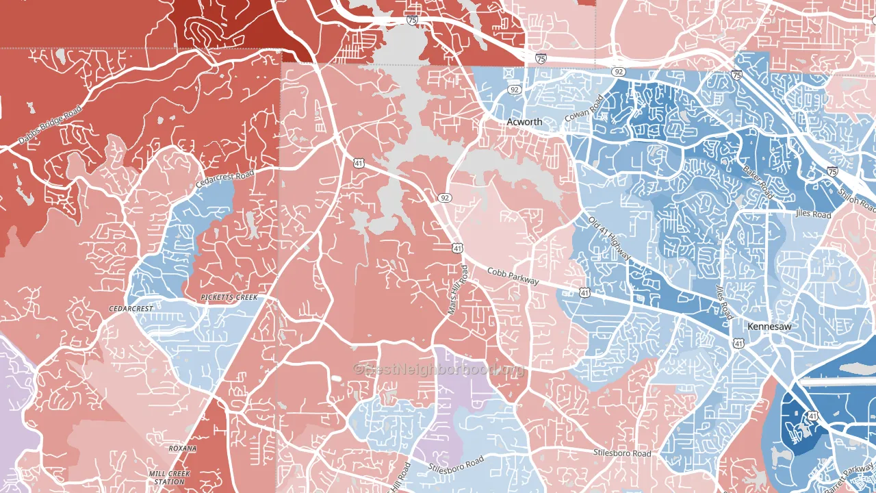 30101, GA block-group political-lean map
