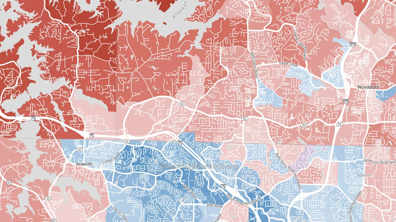 30102, GA block-group political-lean map