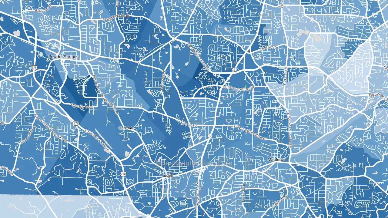 30106, GA block-group political-lean map