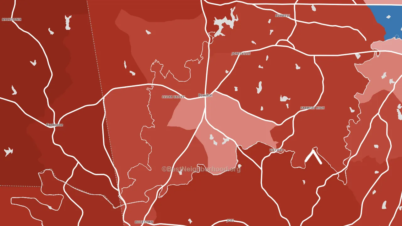30108, GA block-group political-lean map