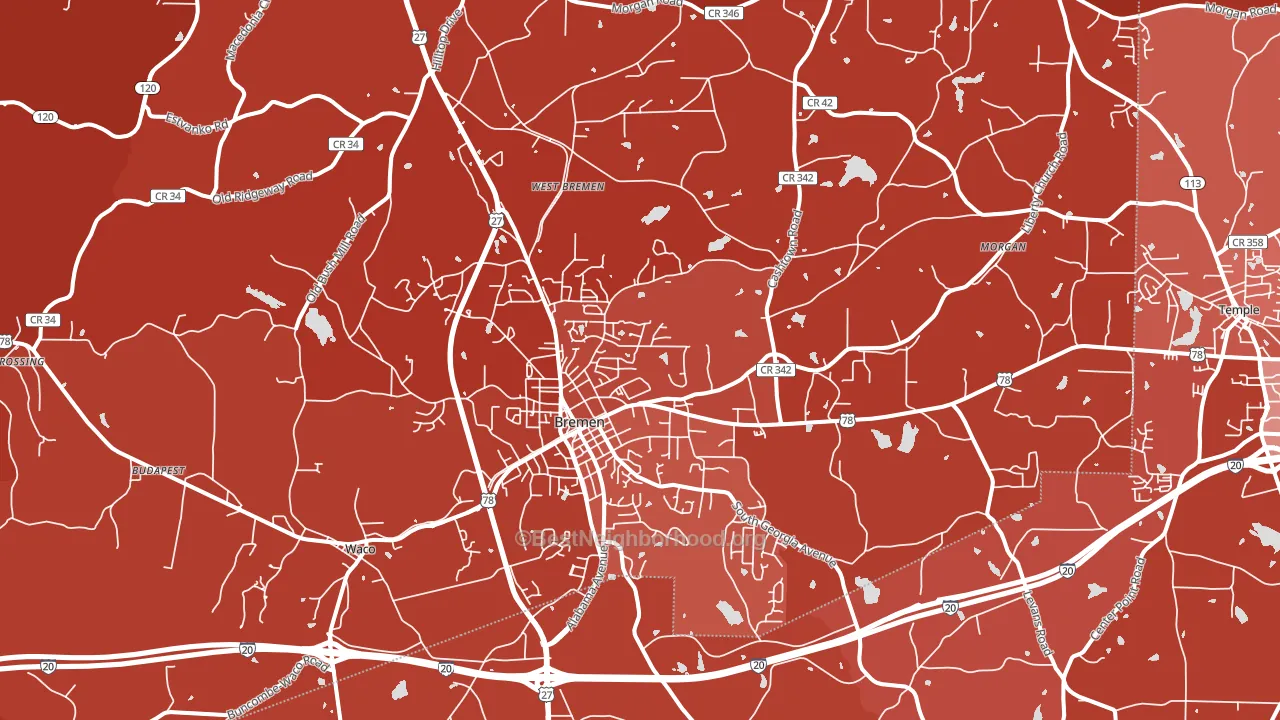 30110, GA block-group political-lean map