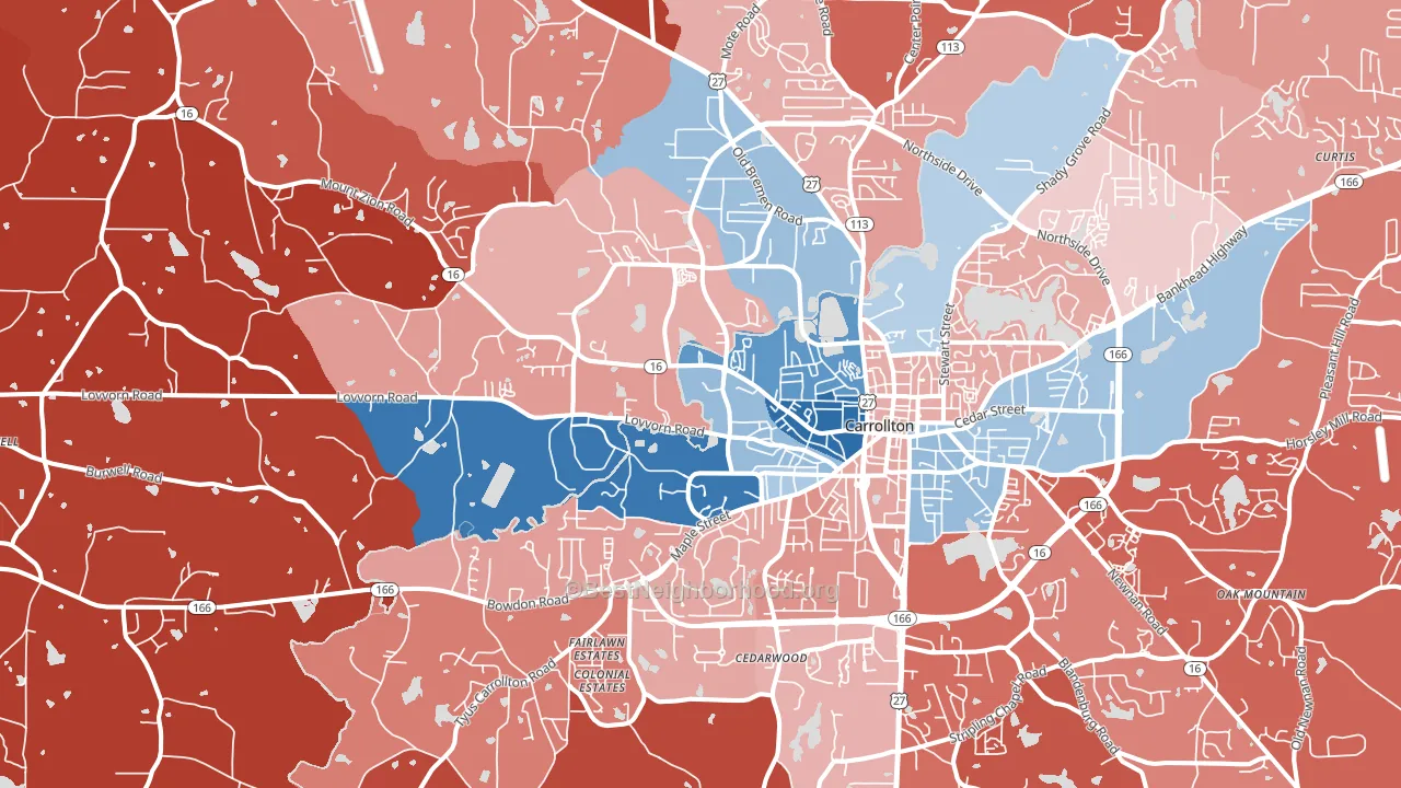 30117, GA block-group political-lean map