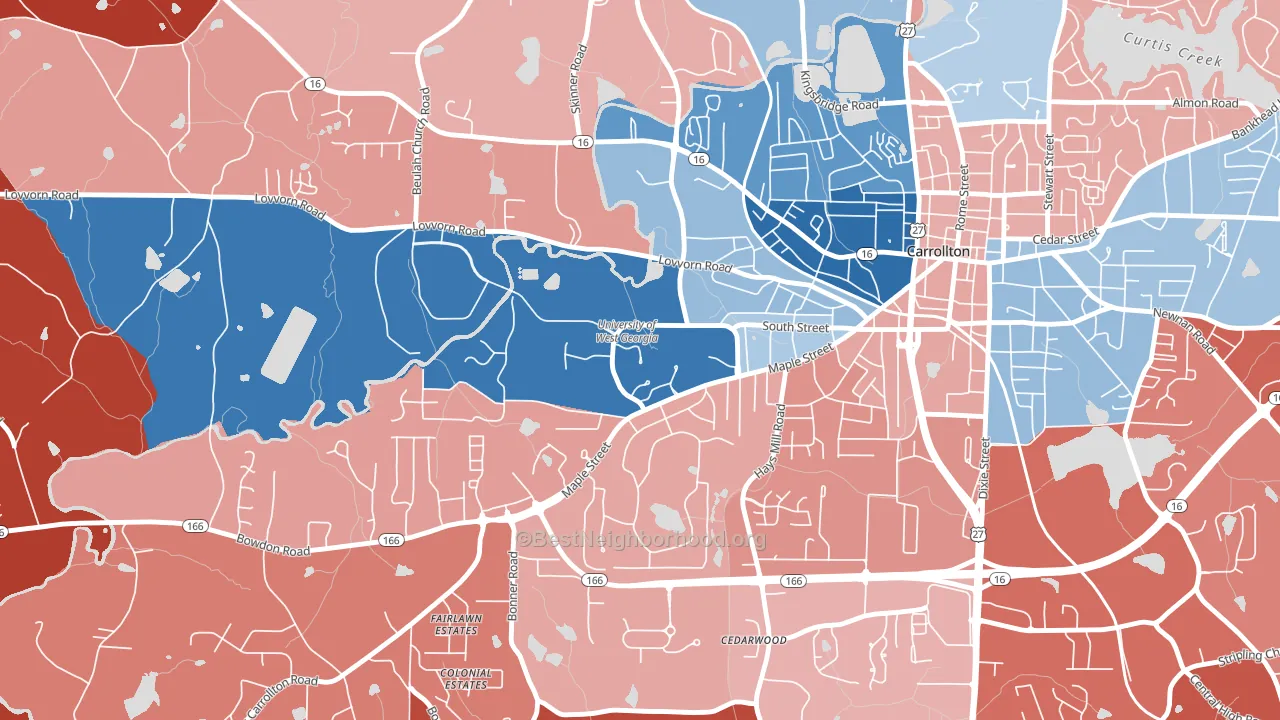30118, GA block-group political-lean map