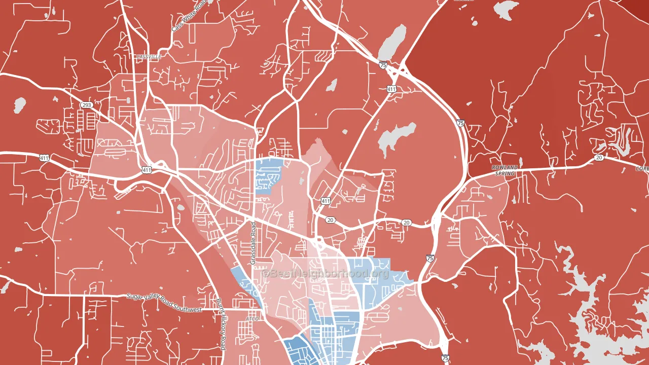 30121, GA block-group political-lean map