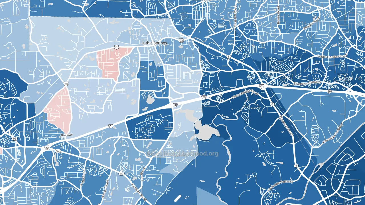 30122, GA block-group political-lean map