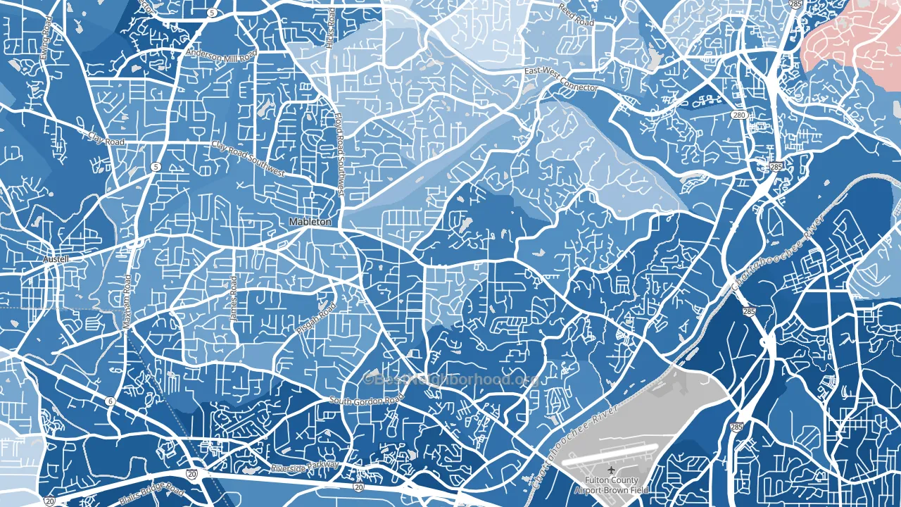 30126, GA block-group political-lean map