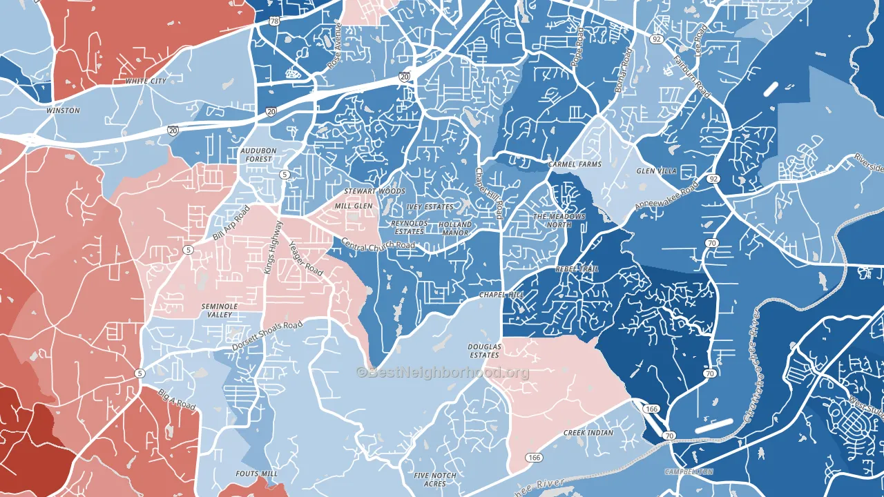30135, GA block-group political-lean map