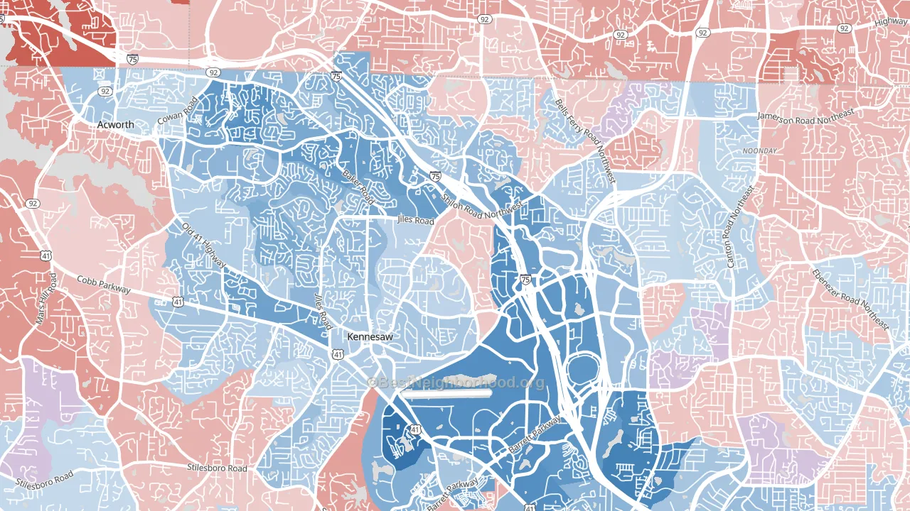 30144, GA block-group political-lean map