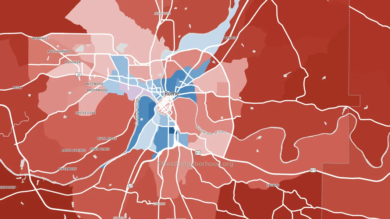 30161, GA block-group political-lean map