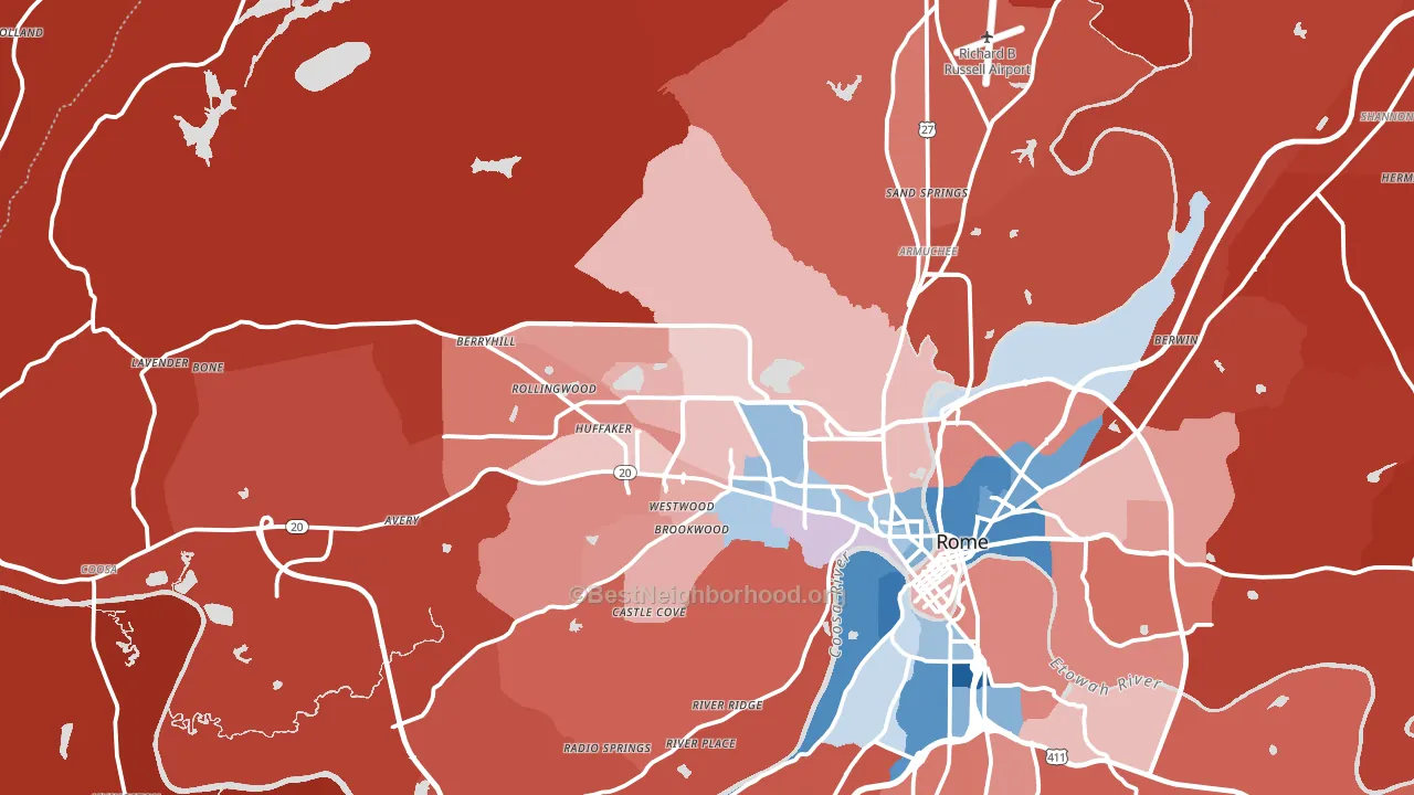 30165, GA block-group political-lean map