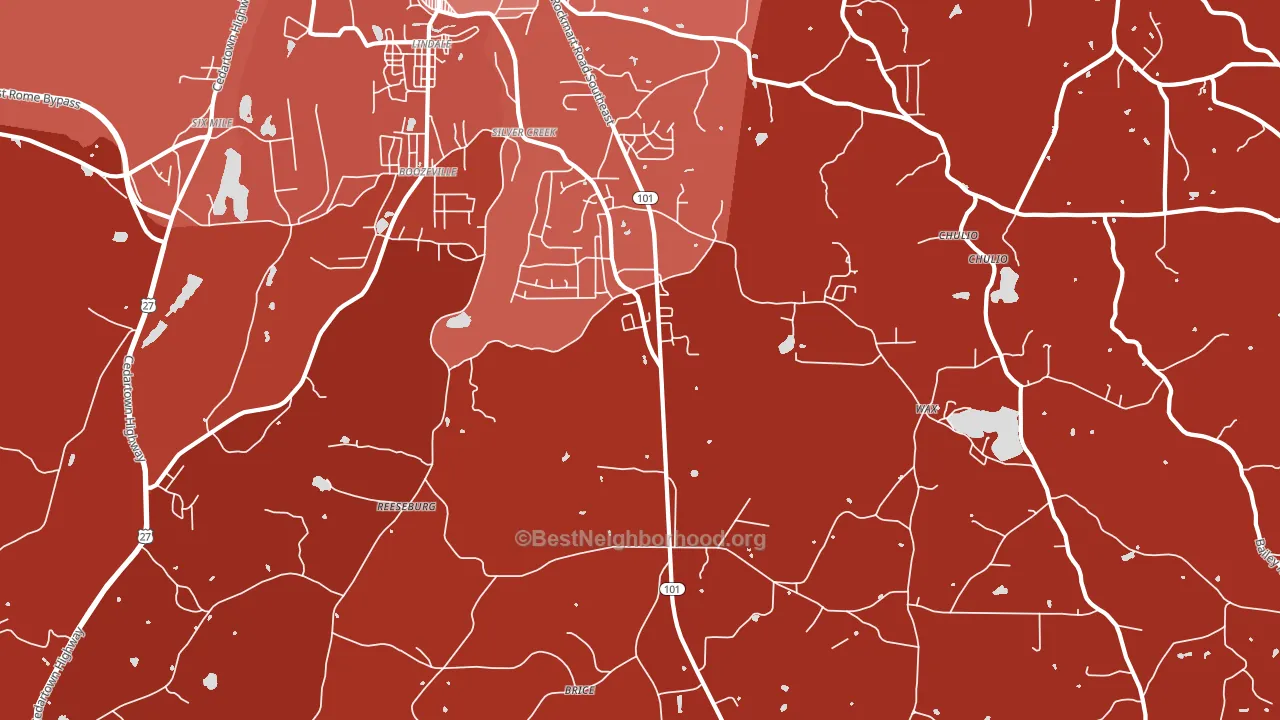 30173, GA block-group political-lean map