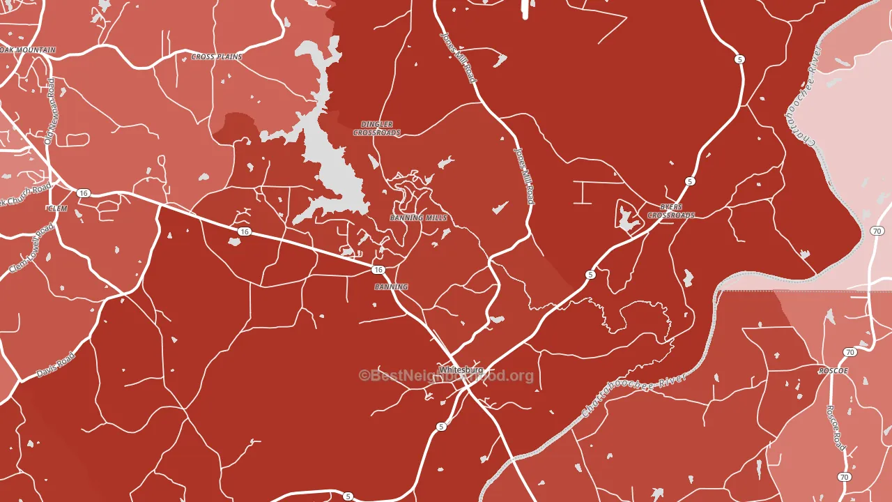 30185, GA block-group political-lean map