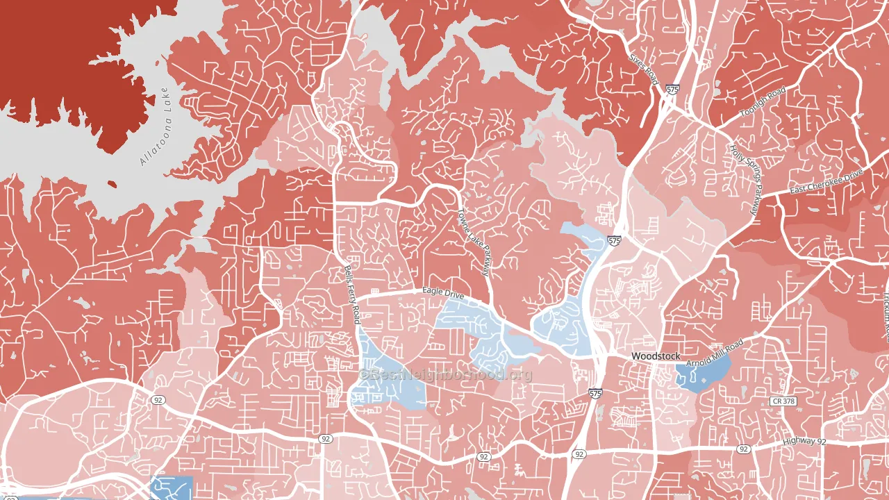30189, GA block-group political-lean map