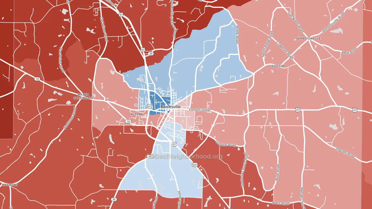 30204, GA block-group political-lean map