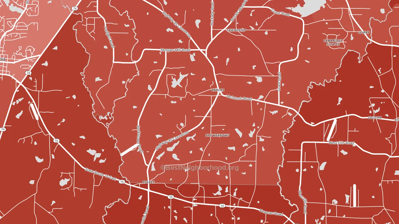 30205, GA block-group political-lean map