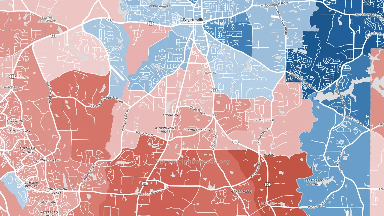 30215, GA block-group political-lean map