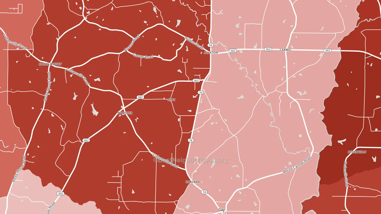 30218, GA block-group political-lean map