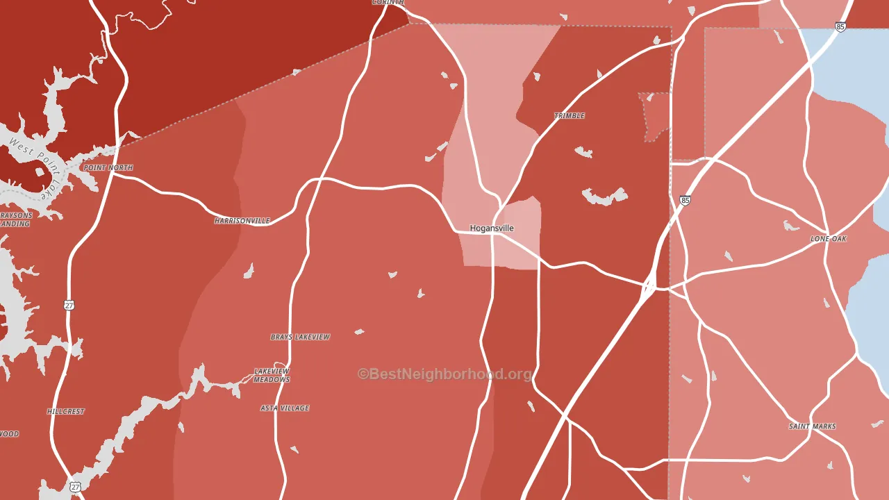 30230, GA block-group political-lean map