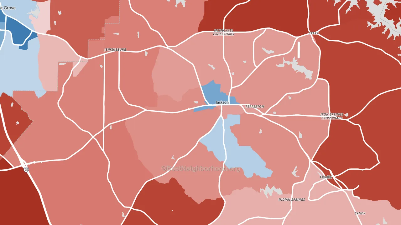 30233, GA block-group political-lean map