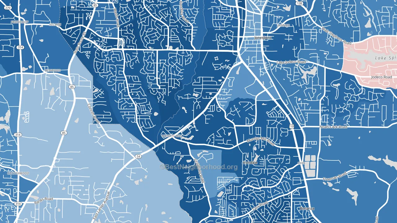 30238, GA block-group political-lean map