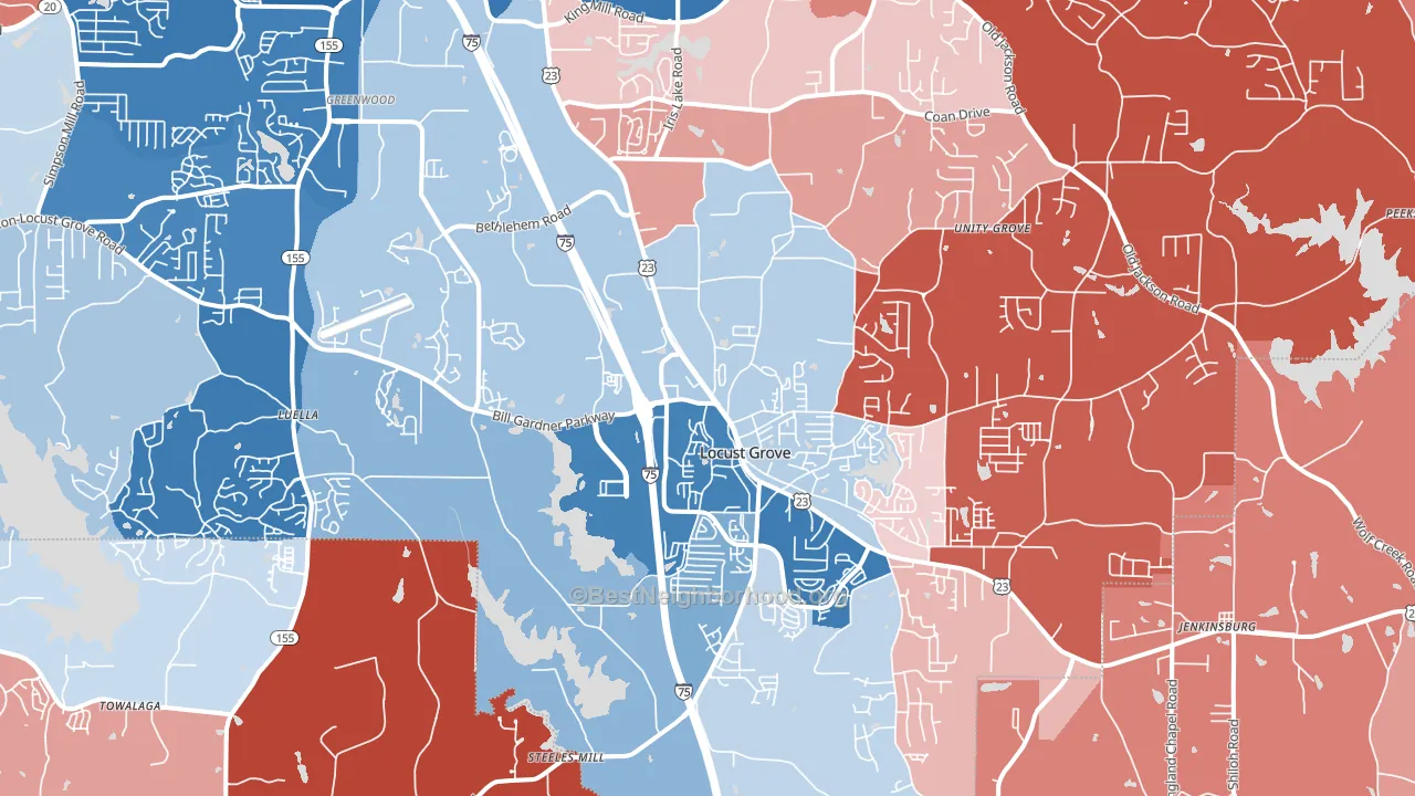 30248, GA block-group political-lean map