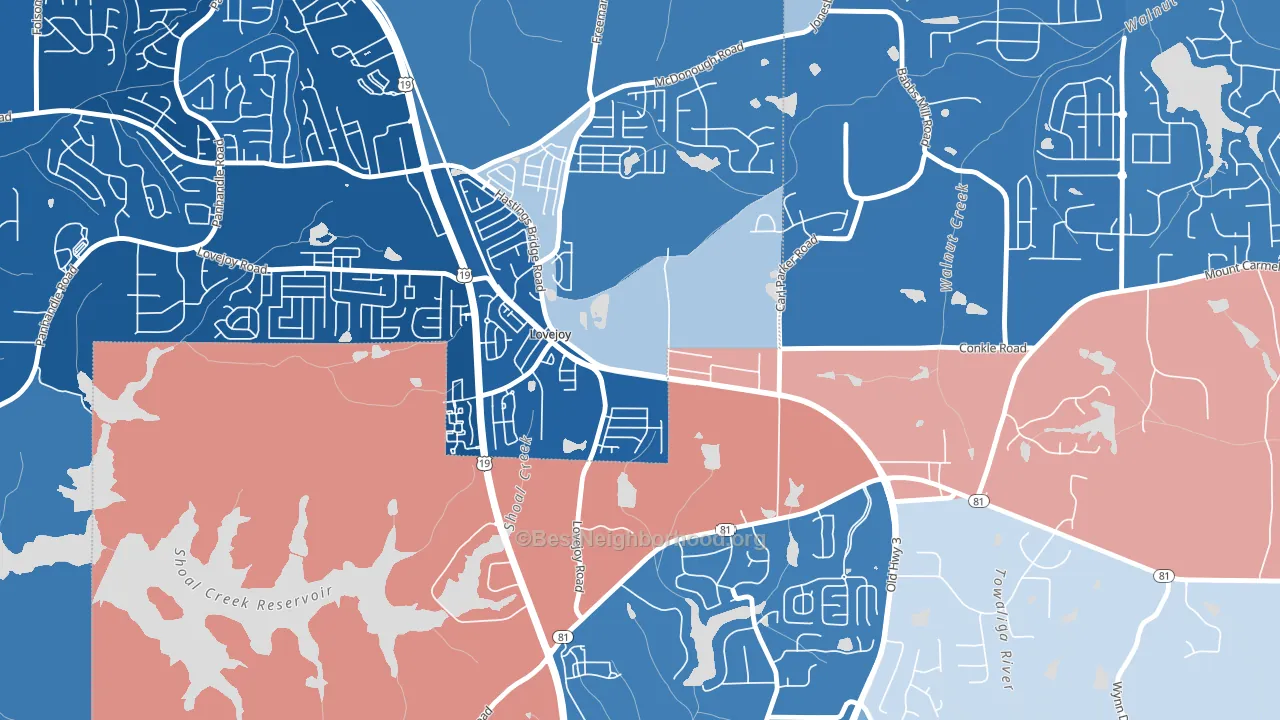 30250, GA block-group political-lean map