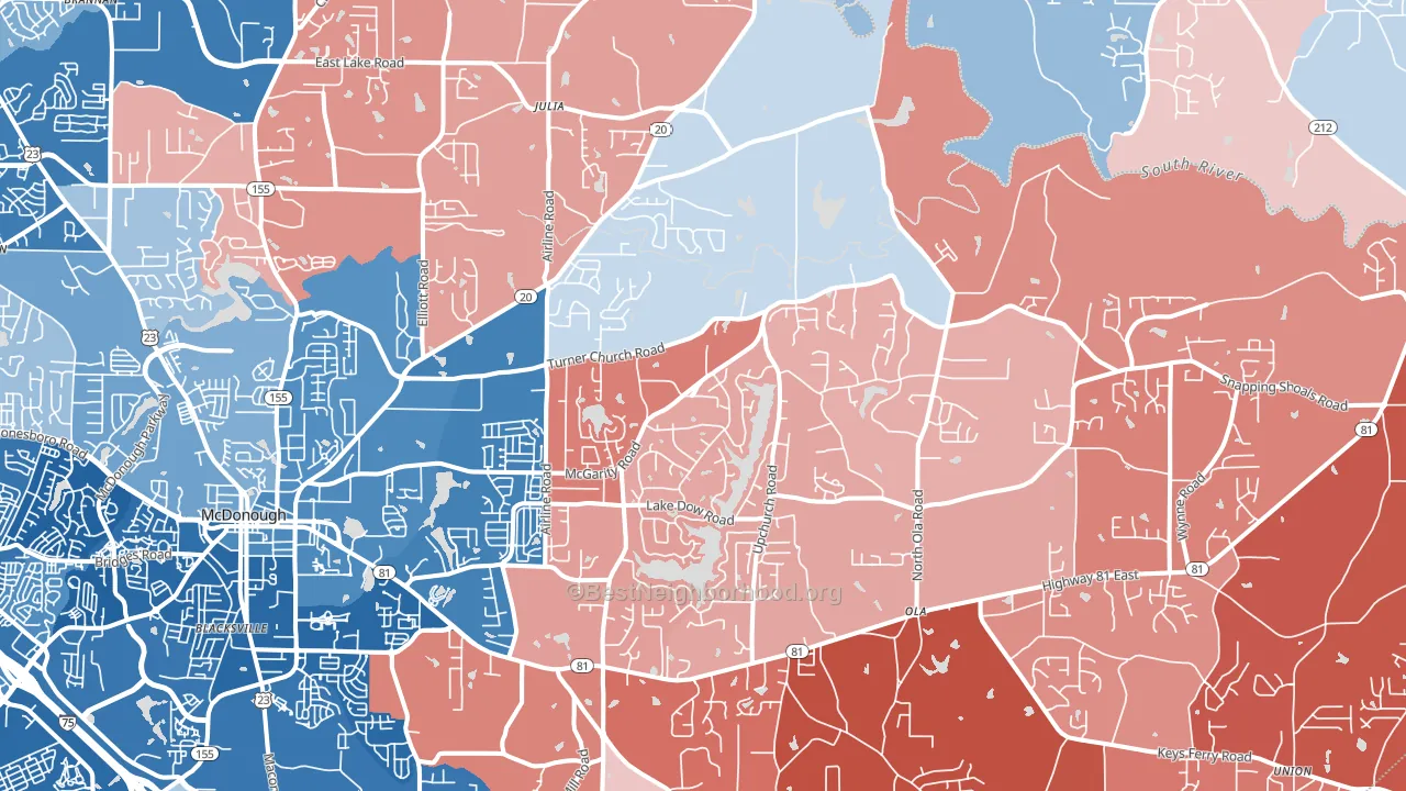 30252, GA block-group political-lean map